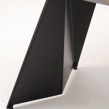 Фото6.Розкладний стіл ARMANI, чорний мармур / чорний (2 шт. = 1 шт.)